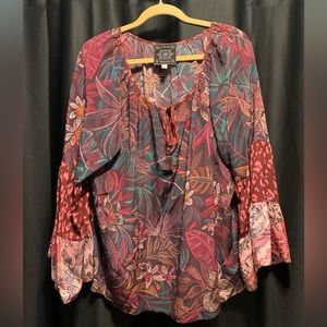 Johnny Was Jade Toledo Tiered Sleeve Blouse